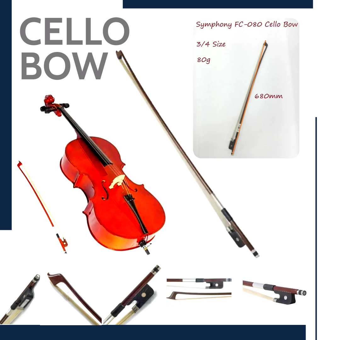 Brazilwood Cello Bow, 4/4 & 3/4 Size